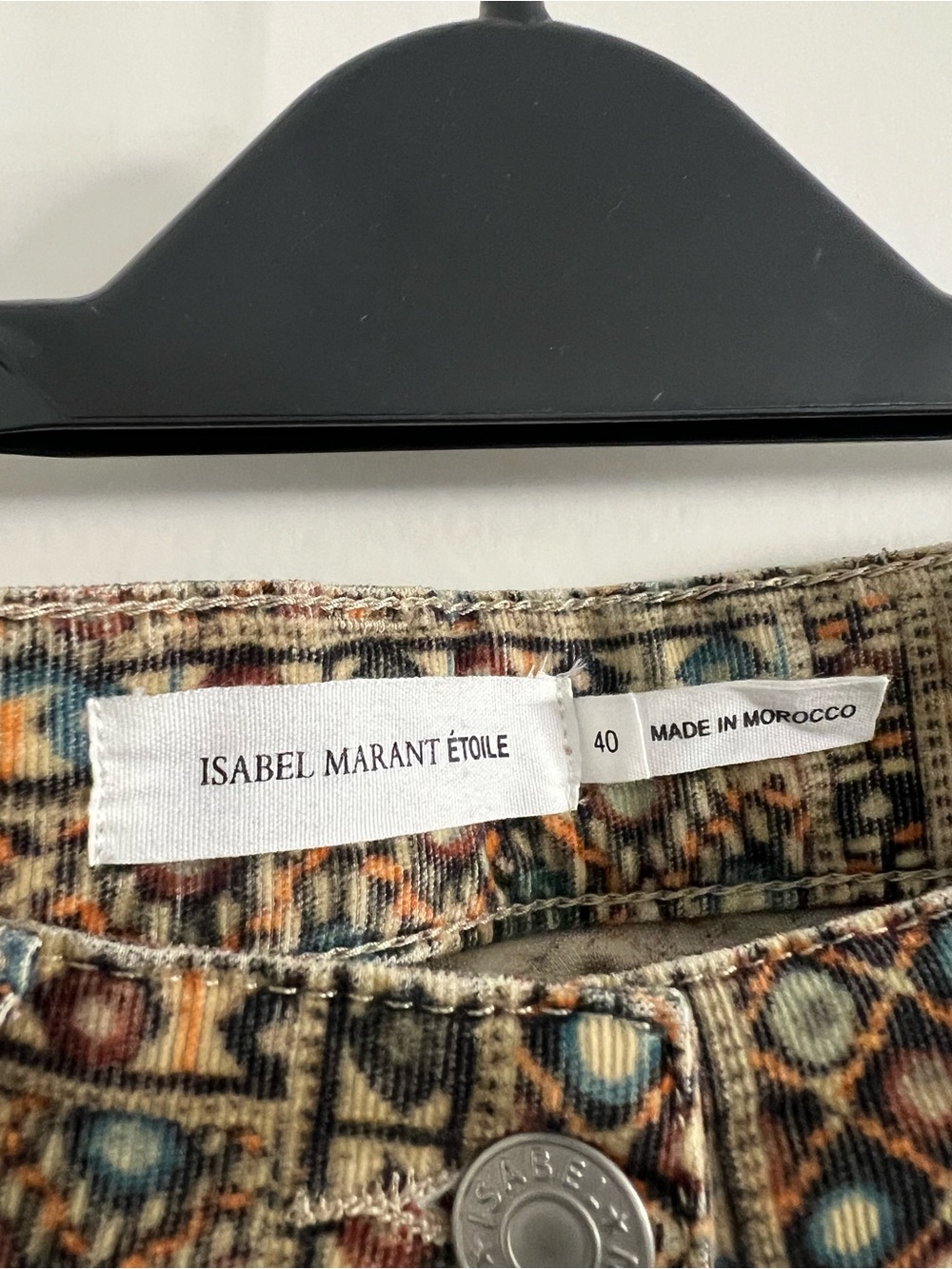Isabel Marant Multicolor Geometric Corduroy Skirt